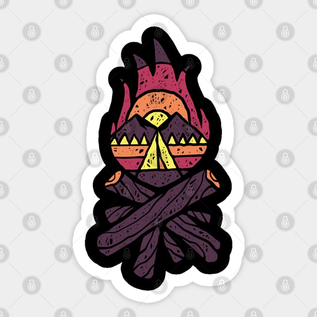 Campfire Sticker by quilimo